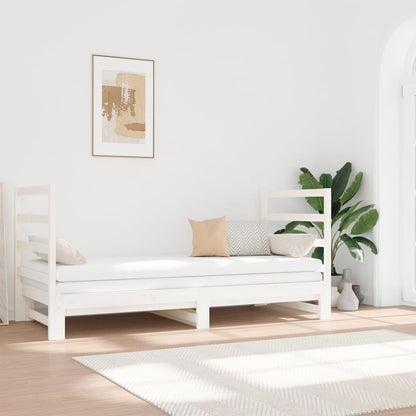 Pull-out Day Bed without Mattress White 2x(90x190) cm