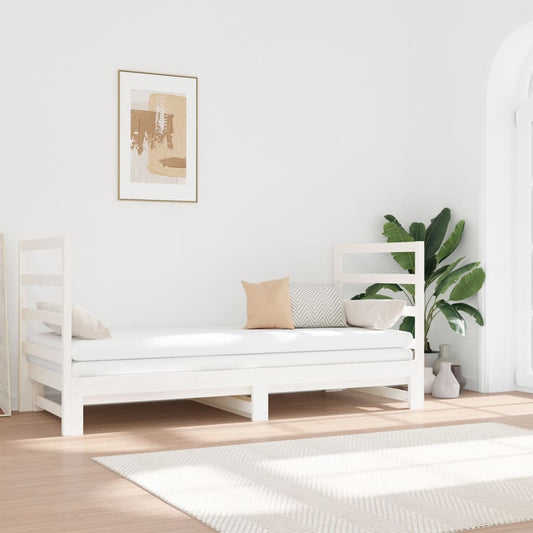 Pull-out Day Bed without Mattress White 2x(90x190) cm