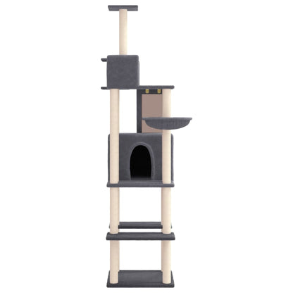 Cat Tree with Sisal Scratching Posts Dark Grey 201 cm