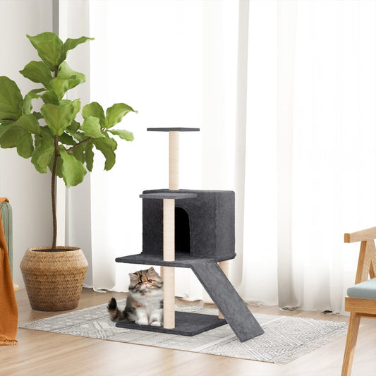 Cat Tree with Sisal Scratching Posts Dark Grey 82 cm