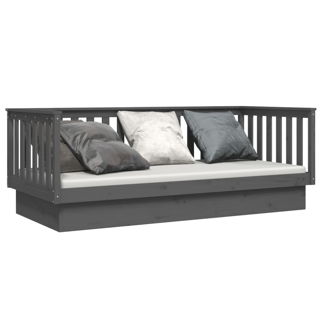 Day Bed without Mattress Grey 80x200 cm Solid Wood Pine