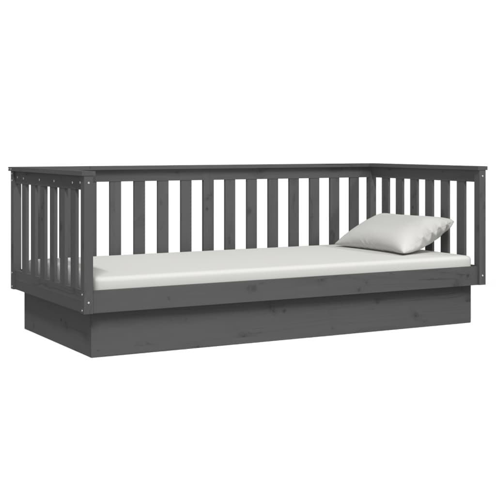 Day Bed without Mattress Grey 80x200 cm Solid Wood Pine