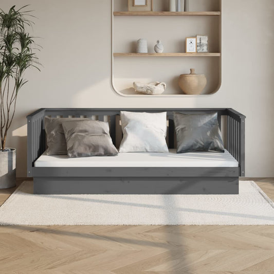 Day Bed without Mattress Grey 80x200 cm Solid Wood Pine