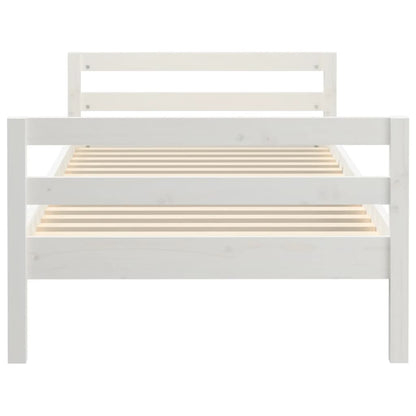 Bed Frame without Mattress White 90x190 cm Single Solid Wood Pine