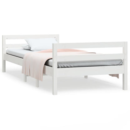 Bed Frame without Mattress White 75x190 cm Small Single Solid Wood Pine