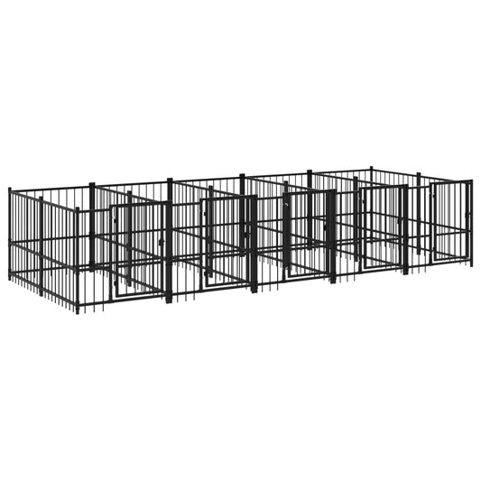 Outdoor Dog Kennel Steel 9.38 m²