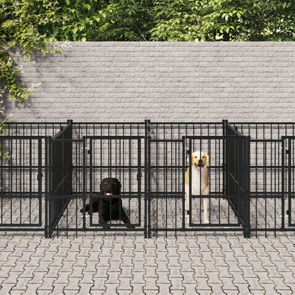 Outdoor Dog Kennel Steel 9.38 m²