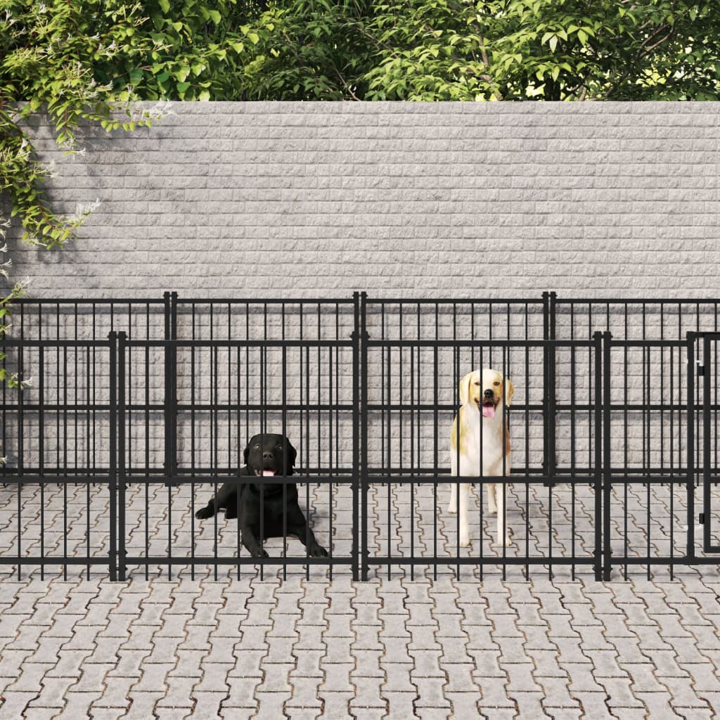 Outdoor Dog Kennel Steel 13.14 m²