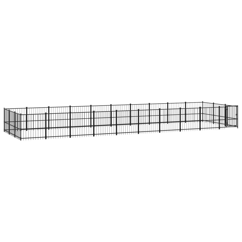 Outdoor Dog Kennel Steel 28.23 m²