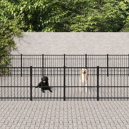 Outdoor Dog Kennel Steel 42.34 m²