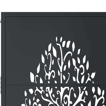 Garden Gate Anthracite 100x75 cm Steel Tree Design