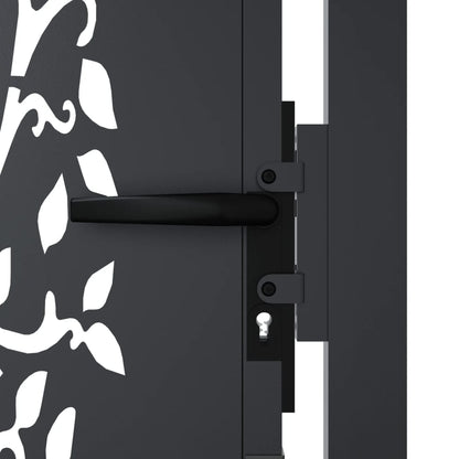 Garden Gate Anthracite 100x75 cm Steel Tree Design