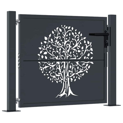 Garden Gate Anthracite 100x100 cm Steel Tree Design