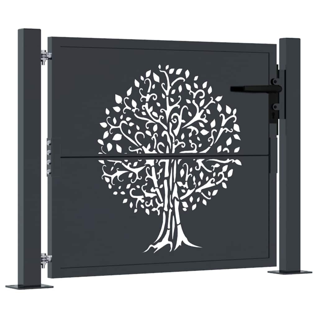 Garden Gate Anthracite 100x100 cm Steel Tree Design