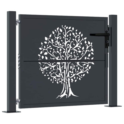 Garden Gate Anthracite 100x100 cm Steel Tree Design