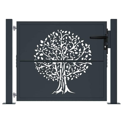 Garden Gate Anthracite 100x100 cm Steel Tree Design