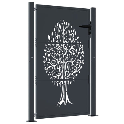 Garden Gate Anthracite 100x125 cm Steel Tree Design