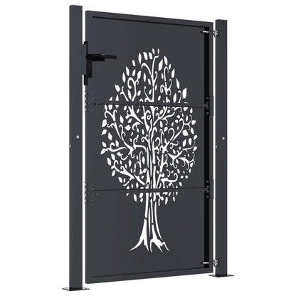 Garden Gate Anthracite 100x125 cm Steel Tree Design