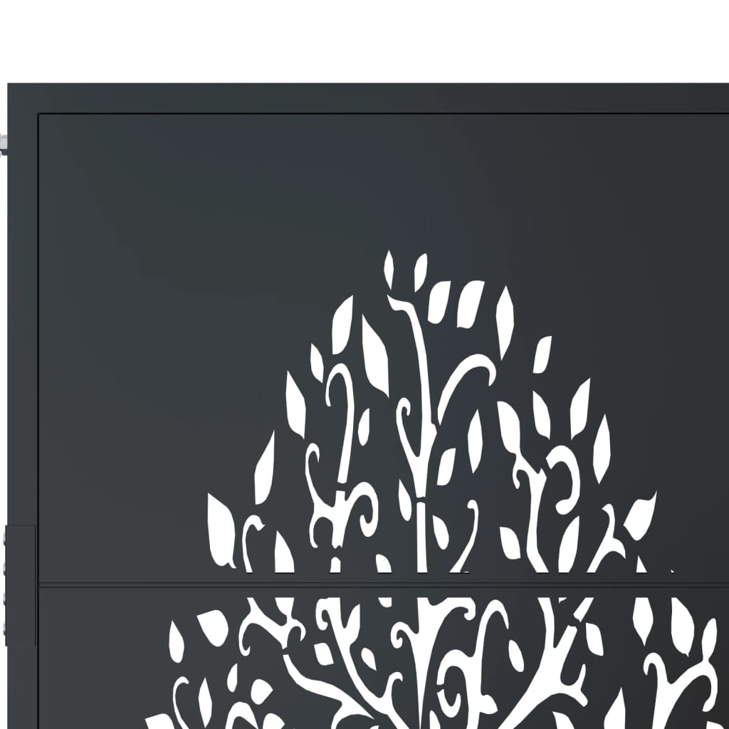 Garden Gate Anthracite 100x150 cm Steel Tree Design