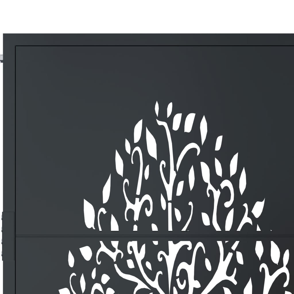 Garden Gate Anthracite 100x175 cm Steel Tree Design