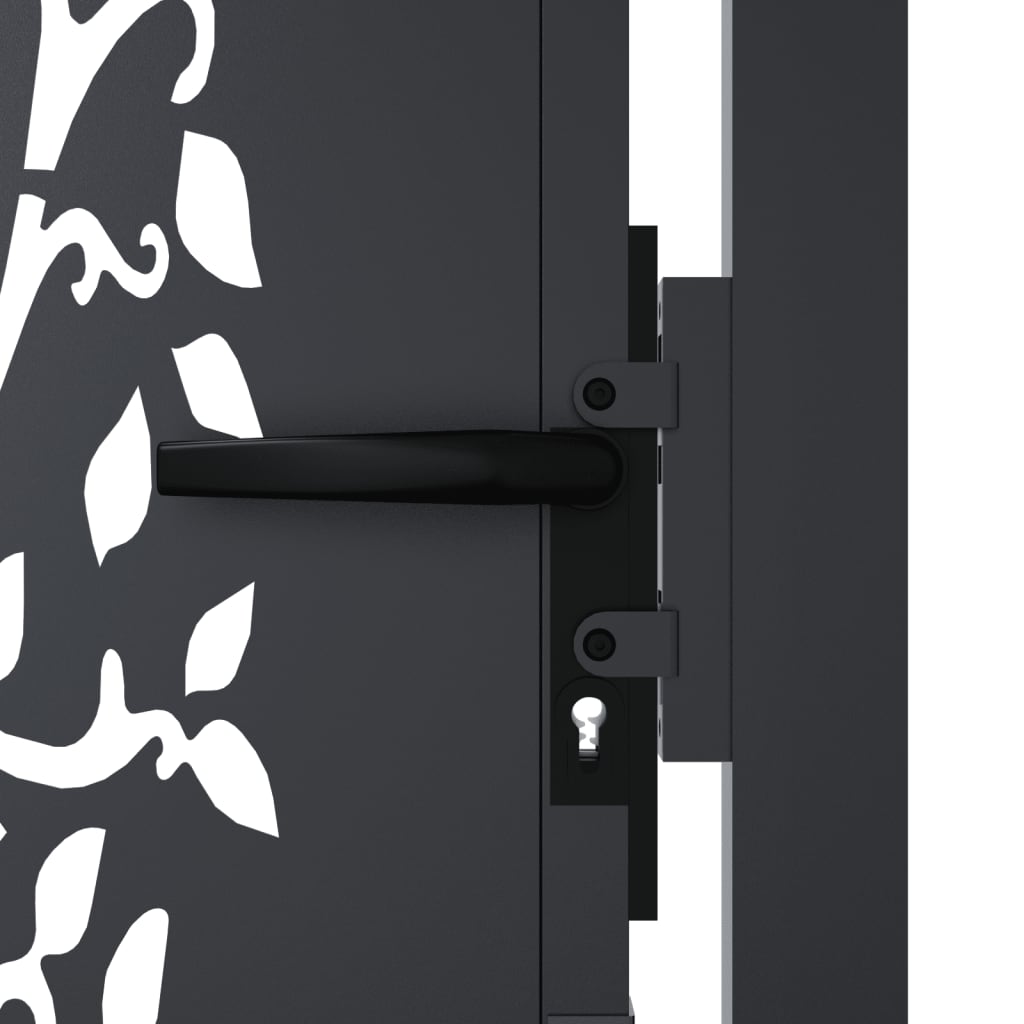 Garden Gate Anthracite 100x175 cm Steel Tree Design