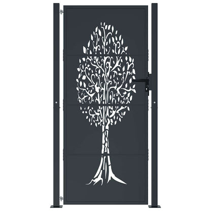 Garden Gate Anthracite 100x200 cm Steel Tree Design