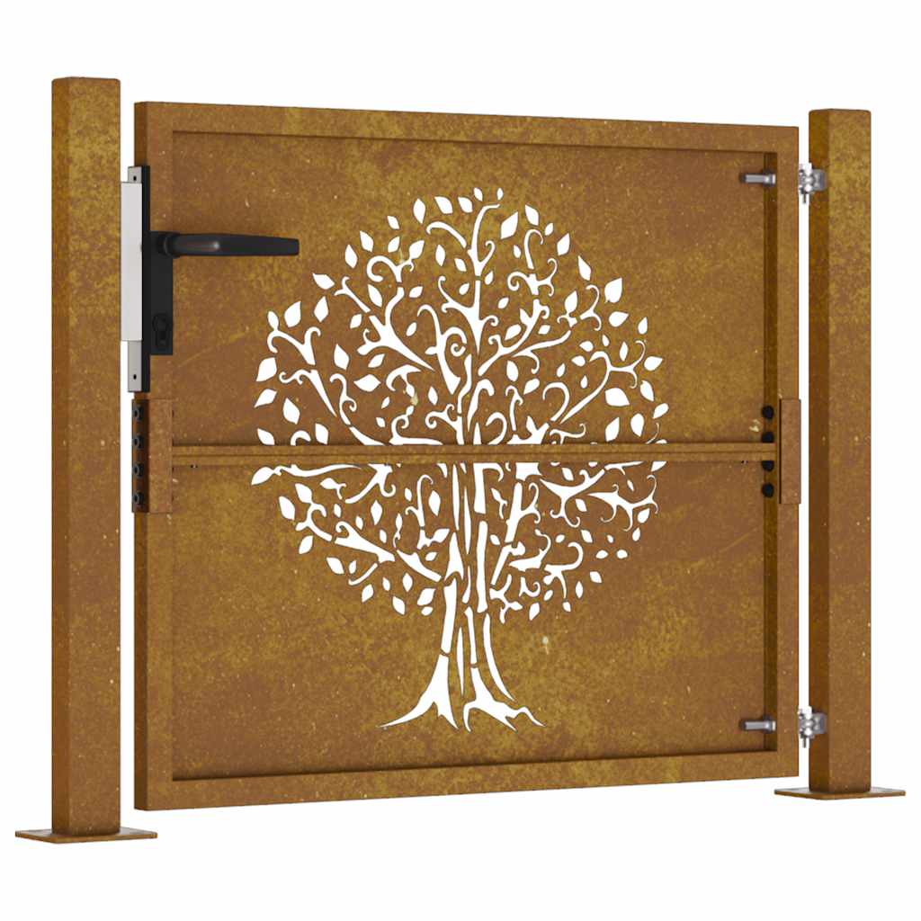 Garden Gate 100x75 cm Corten Steel Tree Design