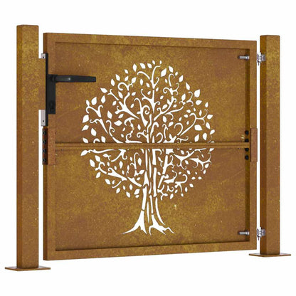 Garden Gate 100x75 cm Corten Steel Tree Design