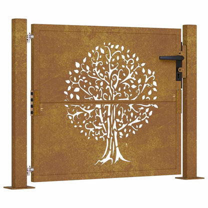 Garden Gate 100x100 cm Corten Steel Tree Design