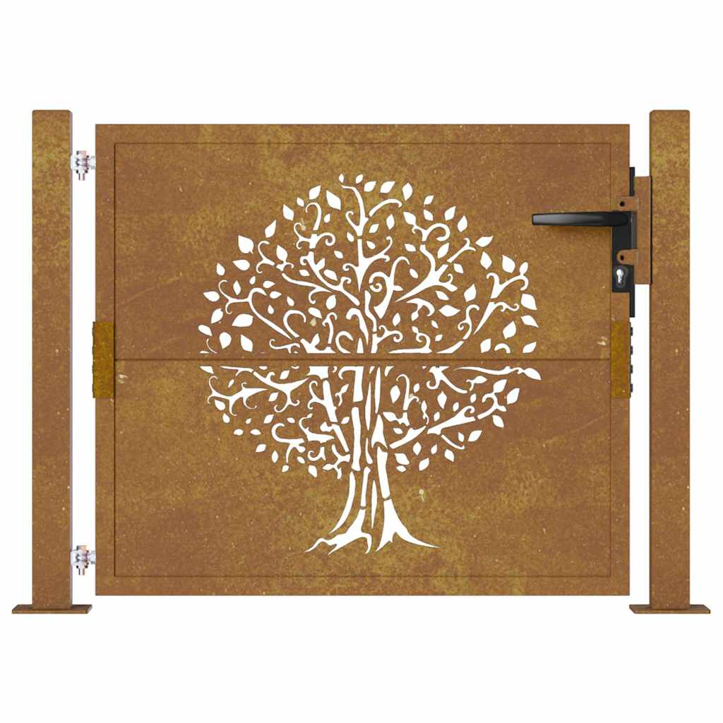 Garden Gate 100x100 cm Corten Steel Tree Design