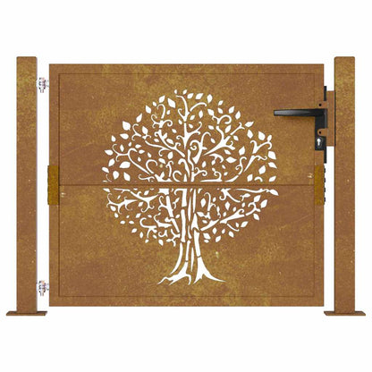 Garden Gate 100x100 cm Corten Steel Tree Design