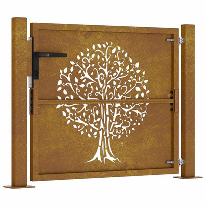 Garden Gate 100x100 cm Corten Steel Tree Design