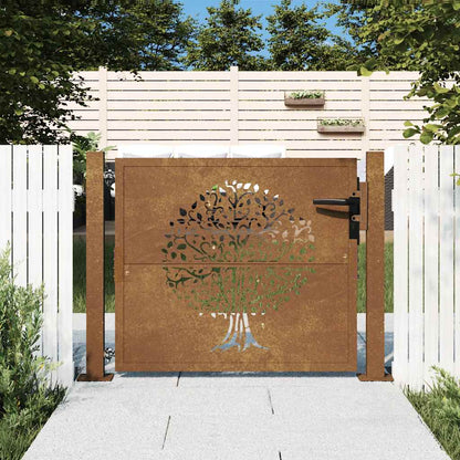 Garden Gate 100x100 cm Corten Steel Tree Design