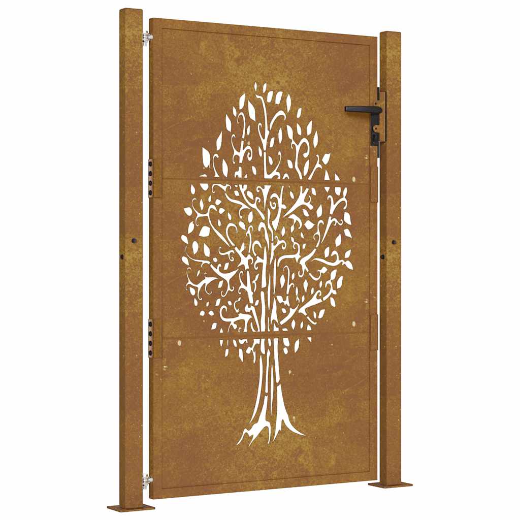 Garden Gate 100x125 cm Corten Steel Tree Design