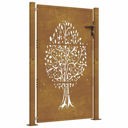 Garden Gate 100x125 cm Corten Steel Tree Design