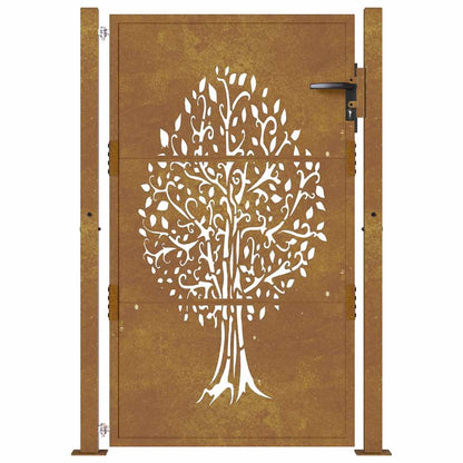 Garden Gate 100x150 cm Corten Steel Tree Design