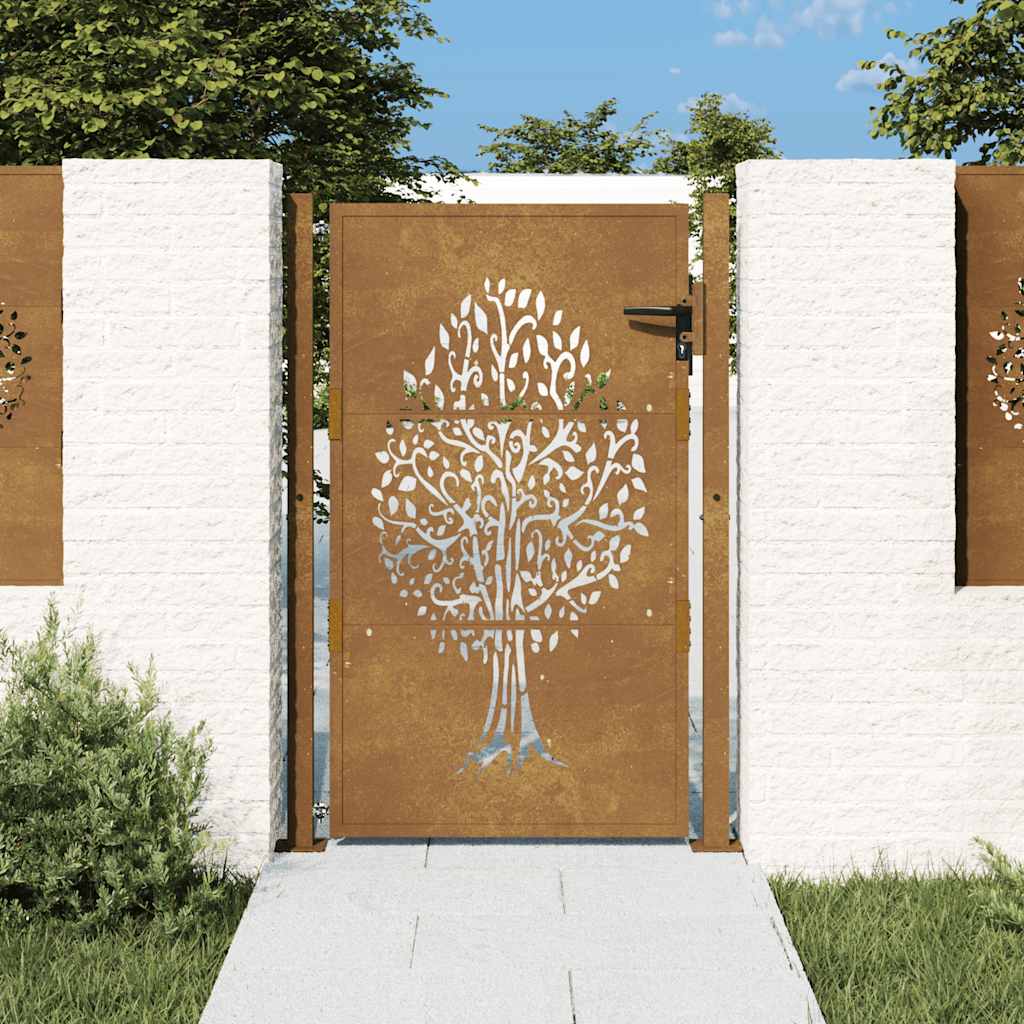 Garden Gate 100x150 cm Corten Steel Tree Design