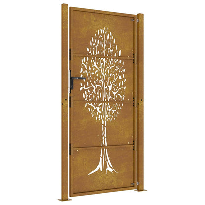 Garden Gate 100x175 cm Corten Steel Tree Design