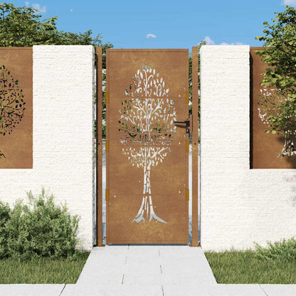 Garden Gate 100x175 cm Corten Steel Tree Design