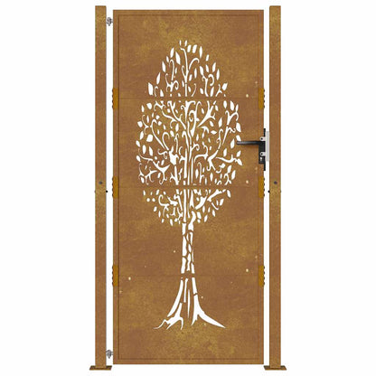 Garden Gate 100x200 cm Corten Steel Tree Design