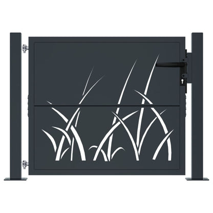 Garden Gate Anthracite 100x75 cm Steel Grass Design
