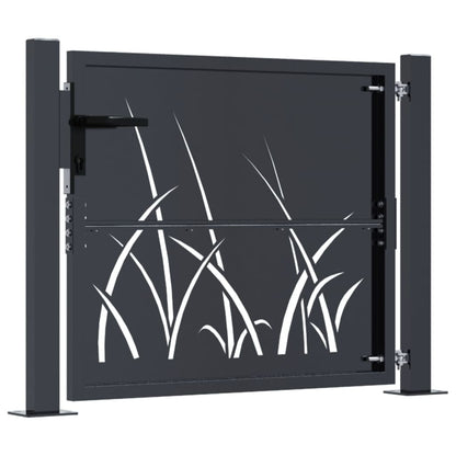 Garden Gate Anthracite 100x75 cm Steel Grass Design