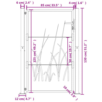 Garden Gate Anthracite 100x125 cm Steel Grass Design