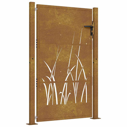 Garden Gate 100x125 cm Corten Steel Grass Design