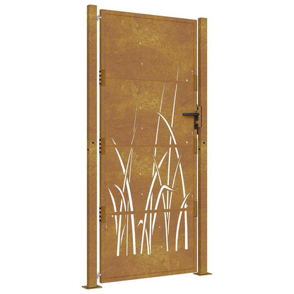 Garden Gate 100x175 cm Corten Steel Grass Design