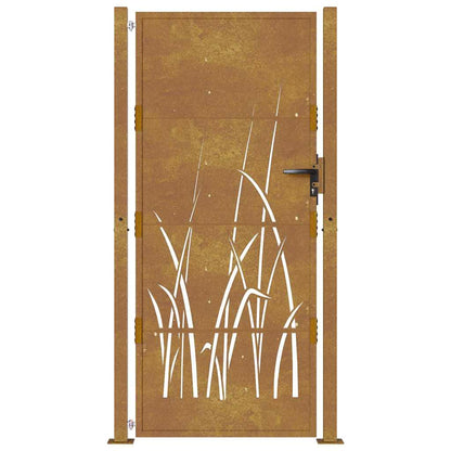 Garden Gate 100x175 cm Corten Steel Grass Design