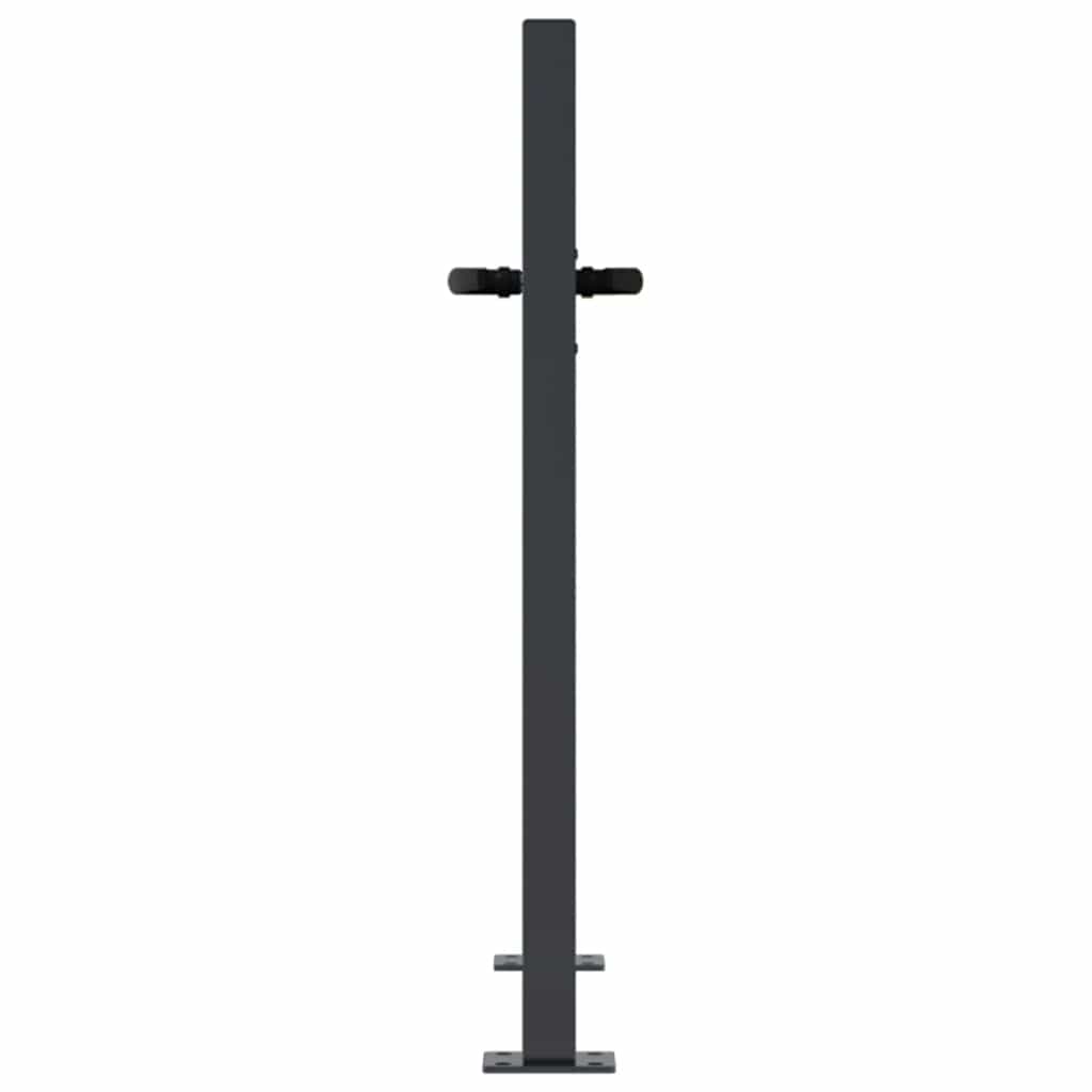 Garden Gate Anthracite 100x75 cm Steel Bamboo Design
