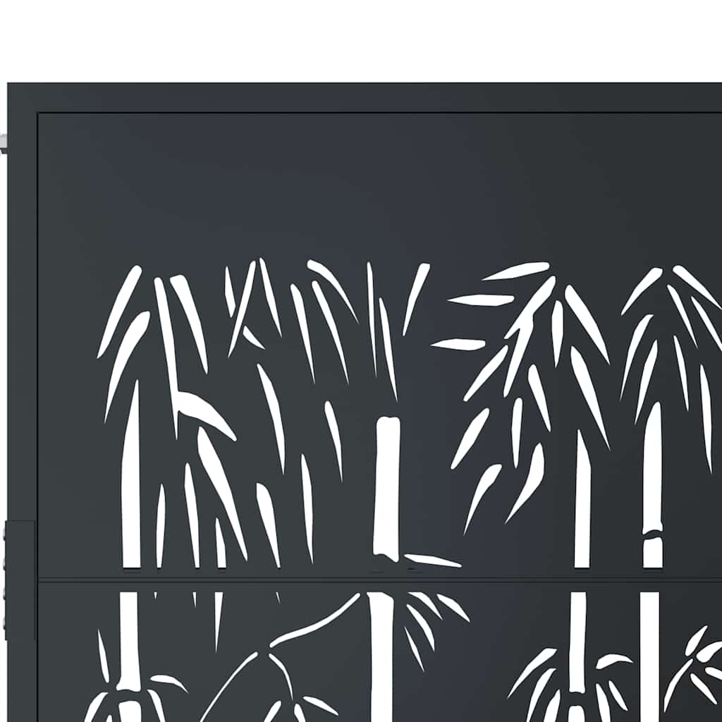 Garden Gate Anthracite 100x75 cm Steel Bamboo Design