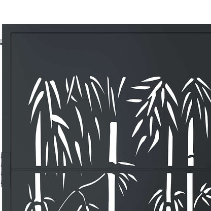 Garden Gate Anthracite 100x75 cm Steel Bamboo Design