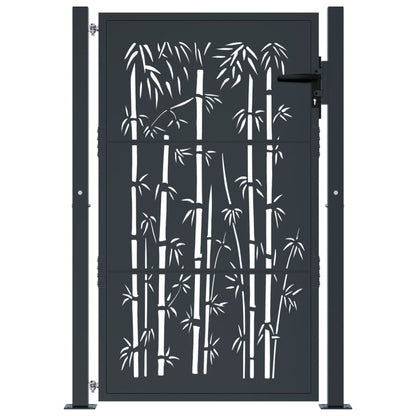 Garden Gate Anthracite 100x125 cm Steel Bamboo Design